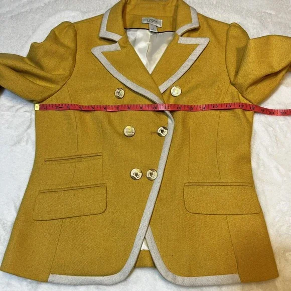 Ann Taylor Loft Yellow Blazer Women’s 6 Y2K Clueless - Picture 12 of 15